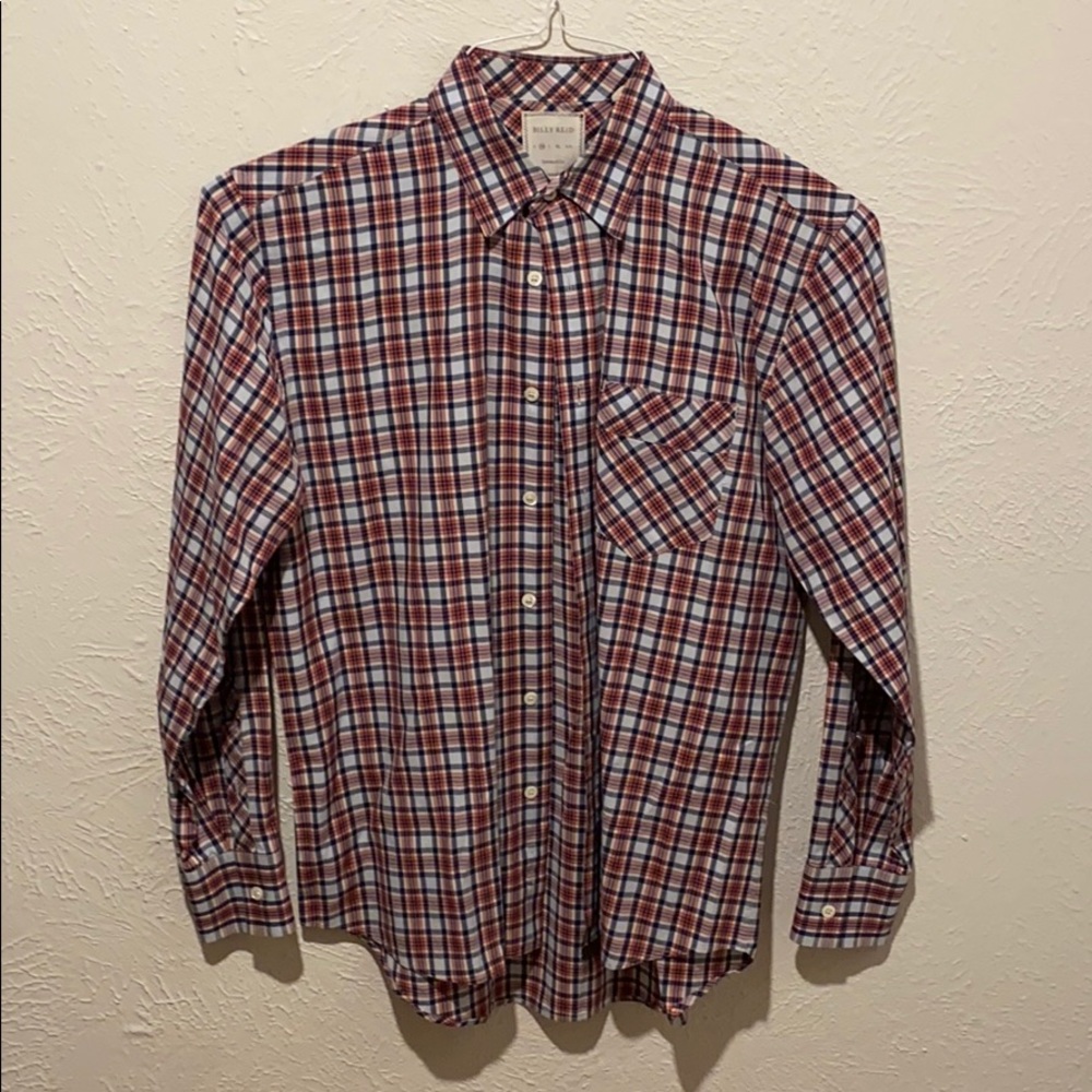 Billy Reid plaid button down dress shirt